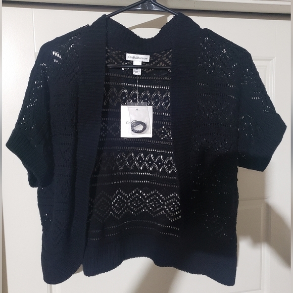 Croft & Barrow Short Sleeve Knit Black Sweater - Sz Large Petite (LP) - Picture 1 of 5